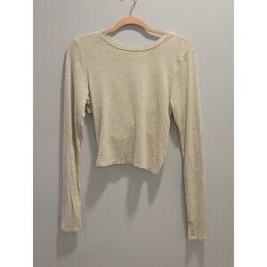 NUX Women's Lightweight Long-Sleeve Crew Top - Oatmeal Size M